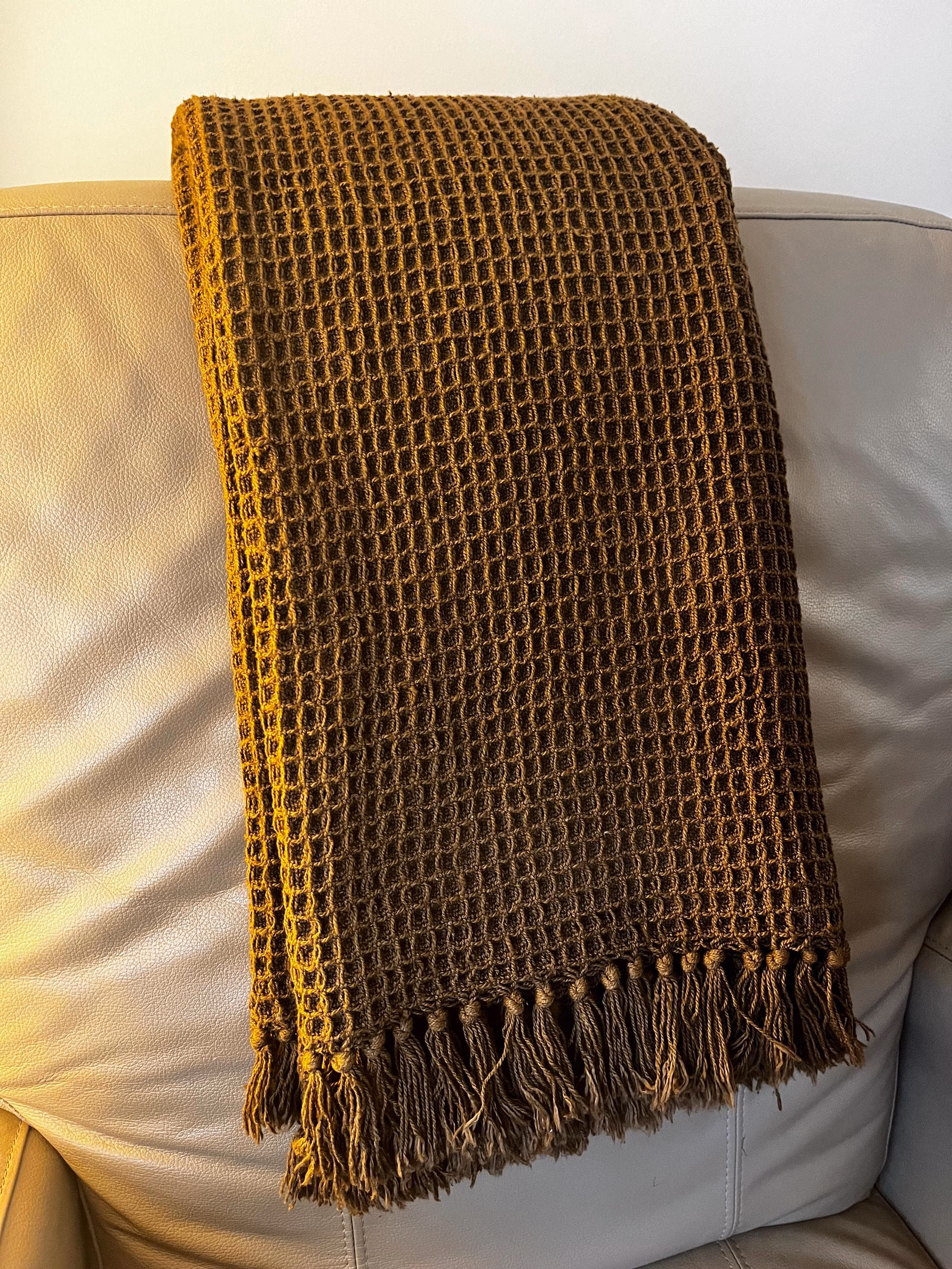 Fischgrät Wolldecke Hellgrau